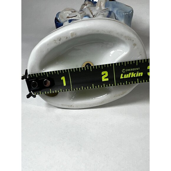 Vtg Korean Porcelain Figurine Of Musician Guitar Blue White Hand-Painted Decor - Picture 10 of 11